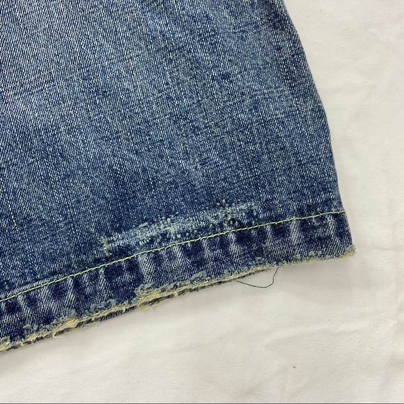 NEW Carbon Mens Dark Wash Distressed Denim Shorts - Picture 10 of 10